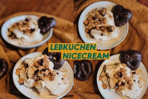 Vegane Nicecream mit Lebkuchen-Stücken
