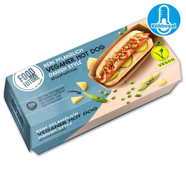 Packshot veganer Hot Dog: Penny vegane Produkte